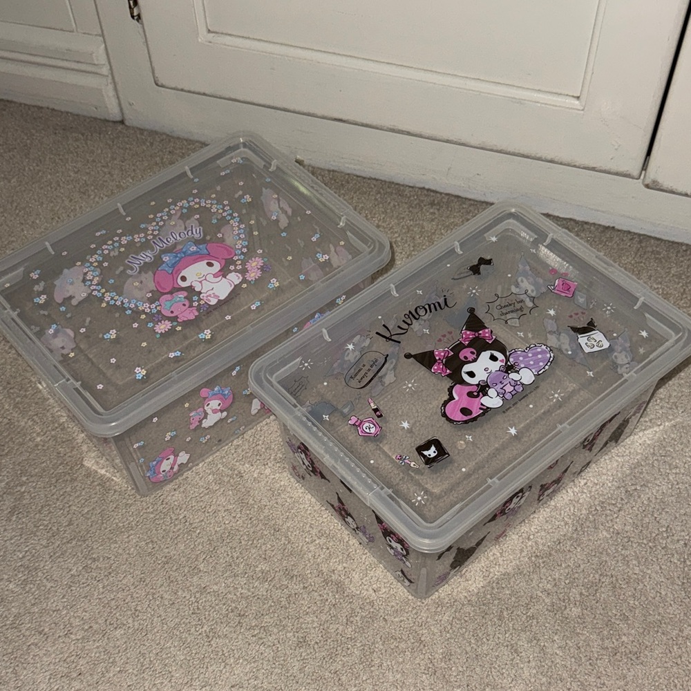 Sanrio Kuromi & My Melody Clear Storage Boxes